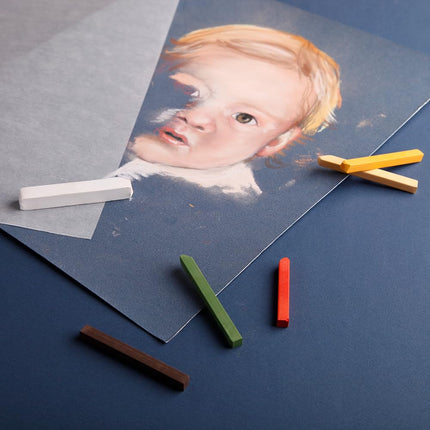 Clairefontaine - Ref 96110C - Pastelmat Pastel Card Pad No.4 (12 Sheets) - 360gsm Card - 18 x 24cm - Assorted Colours - Specially Formulated For Use With Pastels