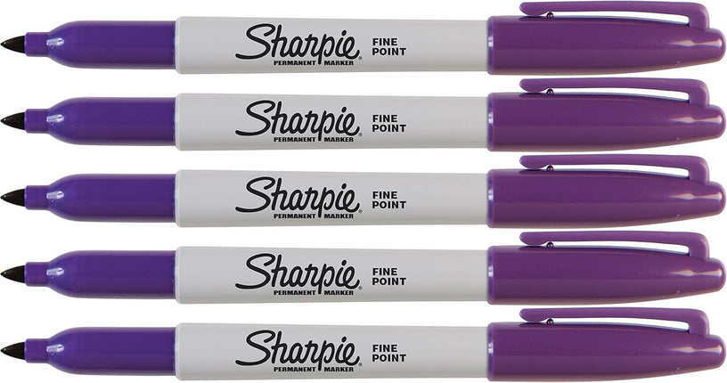 Sharpie Purple Markers, Fine Point Tip, Permanent 