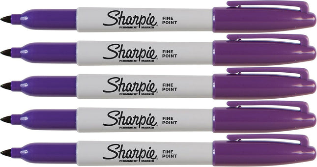 Sharpie Purple Markers, Fine Point Tip, Permanent 