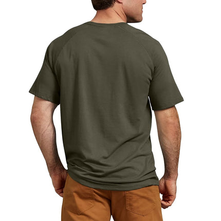 Dickies Men's Short Sleeve Performance Cooling Tee Undershirt, Green (Moss), 1X High