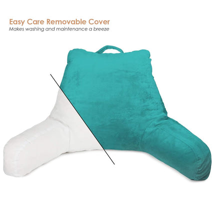 Clara Clark for Kids Teens & Adults Shredded Memory Foam TV Pillow, Teal Blue, Premium Medium