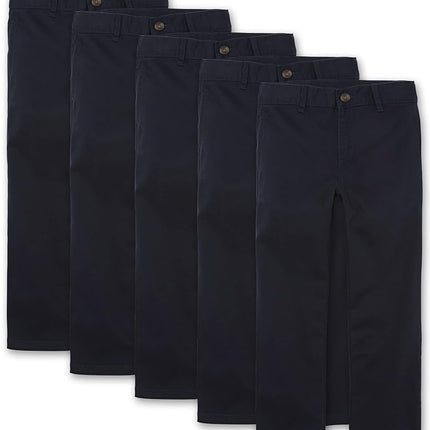 Pantalon Chino Extensible Garçon The Children's Place, Lot de 5, Bleu Marine, Taille 7 Coupe Slim