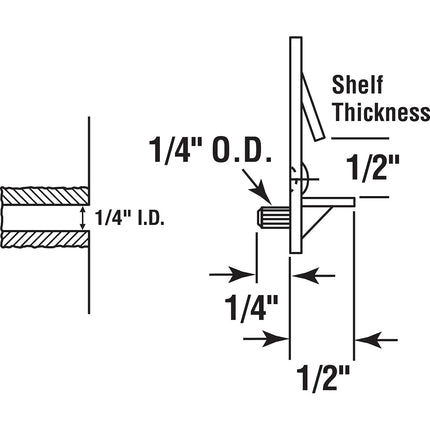 PRIME-LINE R 7316 Locking Shelf Pegs, Clear