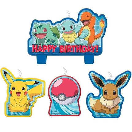 amscan Pokemon Birthday Character Candle Set - 4 pcs