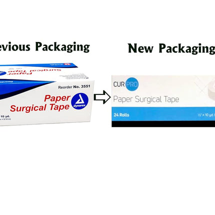 Dynarex Surgical Paper Tape Surgical 1/2 Inch x10yd 24