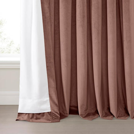 HPD Half Price Drapes VPYC-161234-120 Plush Velvet Curtain (1 Panel), 50 X 120, Wild Rose