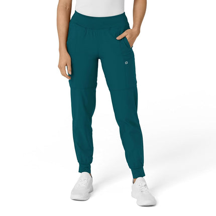 WonderWink 5555ACARIMD W123 Women's Comfort Waist Cargo Jogger Pant, Caribbean, Standard-M Size