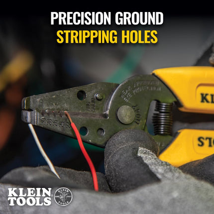 Klein Tools 11047 Wire Stripper/Cutter, Made in USA, Compact, Lightweight, Hardened Steel, Precision Ground, for Stranded and Solid Wires