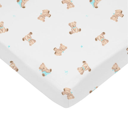 American Baby Company 2 Pack Fitted Pack and Play Sheet 39x27, Bear and WT