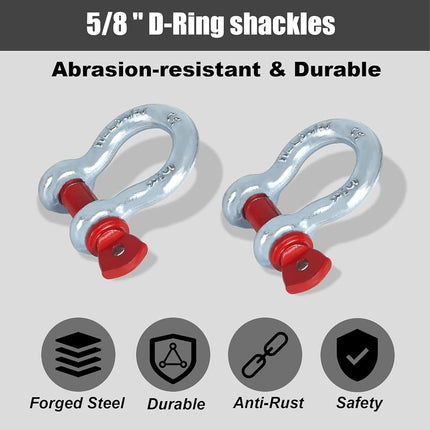 TISEMENT Upgrade Kinetic Recovery Rope, 4/5''×30' 39600LBS Heavy Duty Tow Rope with Steel Shackles Off Road Gear,High-Strenth Portable Bag & Gloves,Tow Strap for Truck, Car, Jeep