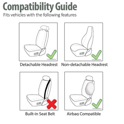 FH Group Car Seat Cover Cloth Front Set-Car Seat Covers for Bucket Seats-1-Piece SeatCover,Universal Fit,Automotive SeatCovers,Airbag Compatible, Car Seat Covers for SUV, Van Seat Cover Orange