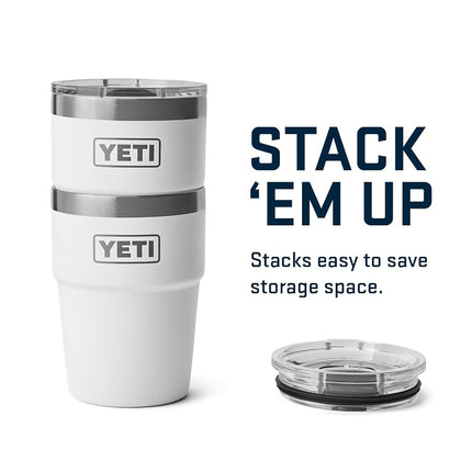 YETI Rambler 16 oz Stackable Tumbler, Vacuum Insulated, Stainless Steel with MagSlider Lid, White