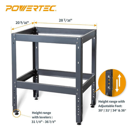Support pour table de défonceuse POWERTEC UT1006 | Base robuste d'une capacité de 180 kg avec pieds réglables et niveleurs