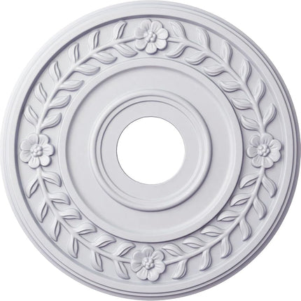 Ekena CM16WR 16 1/4-Inch Outer Diameter x 3 5/8-Inch Inner Diameter x 1-Inch Projection Wreath Ceiling Medallion - Primed