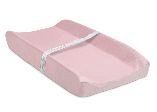 Matelas à langer profilé Delta Children avec housse en peluche, rose