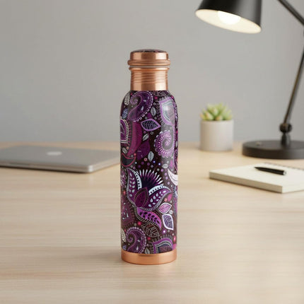 PRURA Copper Water Bottle - Leak Proof Ayurvedic Drinkware Copper Vessel for Sports, Gym, Outdoors, Yoga