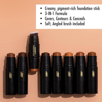 Black Radiance Color Perfect Foundation Stick with Soft Brush Applicator Duo – Buildable, Blendable Versatile Pigment-Rich Formula - Chocolate Dipped