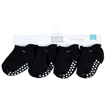 Chaussettes courtes antidérapantes Hudson Baby pour bébés, noires, 4-6 ans (tout-petit)