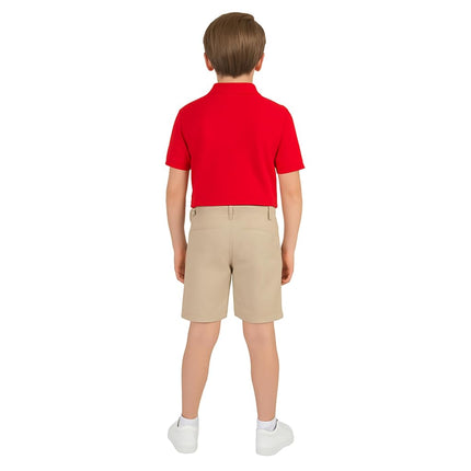 Camisa de uniforme tipo polo piqué de manga corta para niños French Toast, roja, 10-12