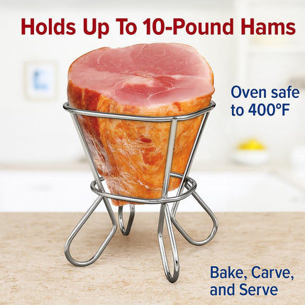 HIC Harold Import Co. Wire Spiral Ham Holder and Roasting Rack, for Ham up to 10-Pounds, 6-Inches Tall