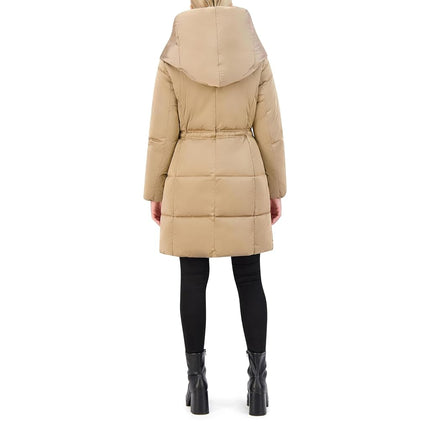 Abrigo Cole Haan de invierno con cuello tipo chal, para mujer, color platino, talla L