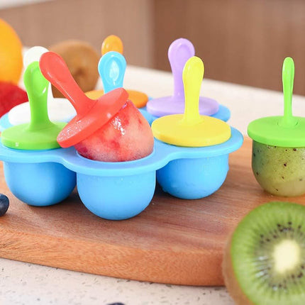 Silicone Popsicle Mold, Ice Pop Molds Maker, Storage Container for Homemade Baby Food, Ice Cream DIY Pop Molds - BPA Free & FDA Approved (Blue)