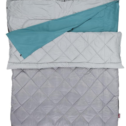 Saco de dormir doble Coleman de 7 °C, tamaño queen XL, diseño grande y alto, se separa en 2 sacos de dormir, lavable a máquina