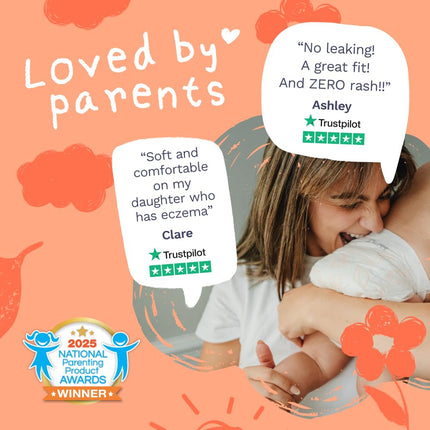 Pura Baby Diapers Size 4-108 Count, 22-32lbs, 12hr Leak Protection, Soft & Gentle Diapers for Hypoallergenic & Sensitive Baby Skin, Toxin-Free*, Organic Cotton, Blowout Blocker™, New Size Guide