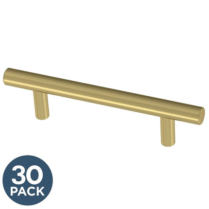 Franklin Brass P46640K-523-B3 Simple Round Bar 3 in. (76 mm) Satin Gold Cabinet Drawer Pull (30-Pack)