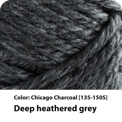 Lion Brand Yarn 135-150-3 Yarn, 3-Pack, Chicago Charcoal 3 Pack