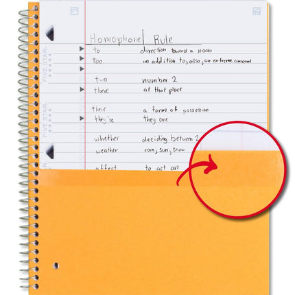 Five Star Spiral Notebook + Study App, 3 Pack, 3 Subject, Wide Ruled Paper, 8" x 10-1/2", Tidewater Blue, Fire Red, Black (930081)