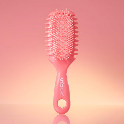 FHI Heat UNbrush Curl Defining Brush — Wavy, Coily, and Curly Hair Brush with DuoFlex Bristles & StyleCurl Handle — for Gentle Detangling & Faster Styling on Wet Hair - Coral Rose