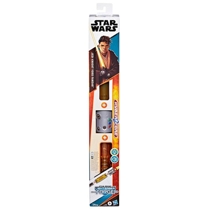 Star Wars Lightsaber Forge Kyber Core Jedi Knight Yord Fandar, Officially Licensed Yellow Customizable Electronic Lightsaber, Toys for 4 Year Old Boys and Girls & Up