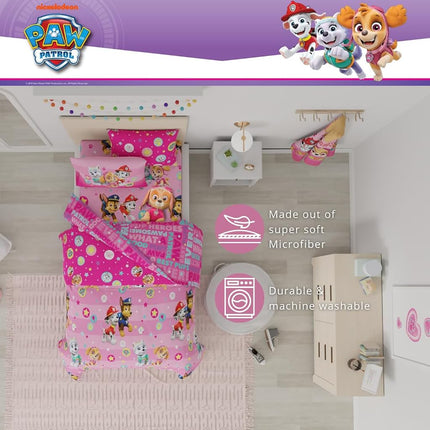 Franco Comforter and Sheet Set with Sham, Microfiber, Paw Patrol Girl, 7 Piece Queen Size