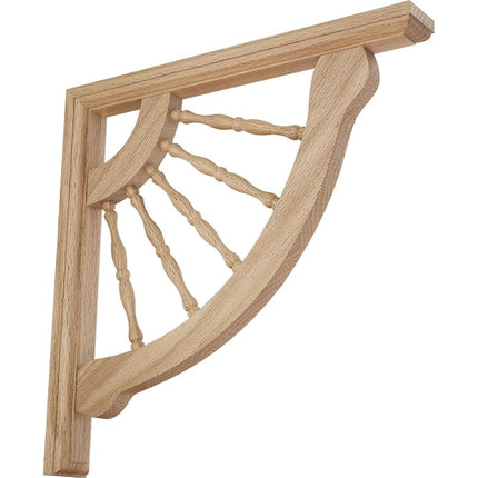 Ekena BKT01X12X12CRRO 1 1/2" W D x 12" H Crendon Wagon Wheel Bracket, Red Oak