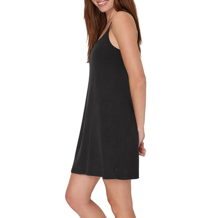 Hanes Women's Originals, Comfywear Supersoft Sleep Slip Dress with Built-in Shelf Bra, Black, XL