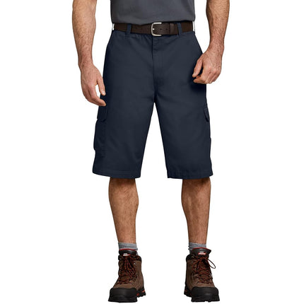 Dickies Men's 13 Inch Loose Fit Cotton Cargo Short, Rinsed Dark Navy V1, XX-Large