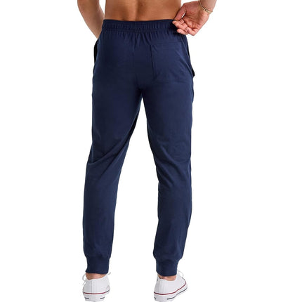 Pantalon de jogging Hanes Originals en coton, molleton pour hommes avec poches, entrejambe de 76 cm, bleu marine athlétique, taille S