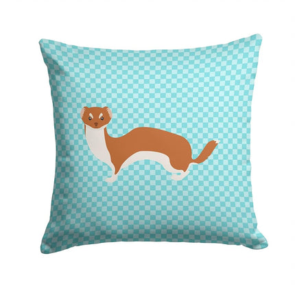 Caroline's Treasures BB8044PW1414 Weasel Blue Check Fabric Decorative Pillow Machine Washable, Indoor Outdoor Decorative Pillow for Couch, Bed or Patio, 14Hx14W