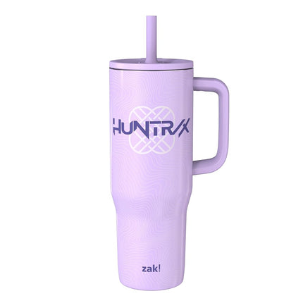 Zak Designs Kpop Demon Hunters Sutton Travel Tumbler for On The Go, 30oz Stainless Steel with Vacuum Insulation, Silicone Straw, and Carry Handle for Cold Drinks (Huntrix)