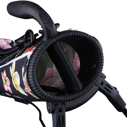 Orlimar Pitch 'n Putt Lightweight Sunday Golf Bag with Stand for Women, Ultra-Light Carry Design, Two-Way Divider Top, Shoulder Strap, Compact Golf Club Bag, Hibiscus Flowers