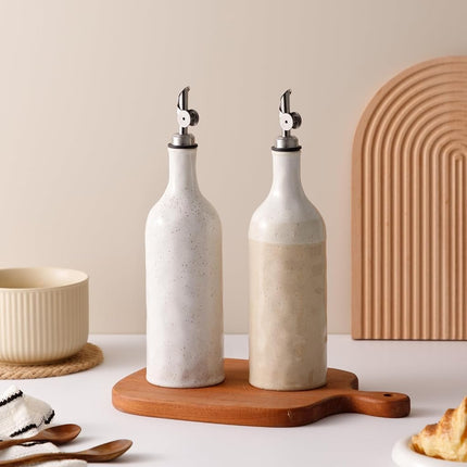 Dneuoir Olive Oil Dispenser Bottle for Kitchen, 23 Oz Ceramic Oil Dispenser