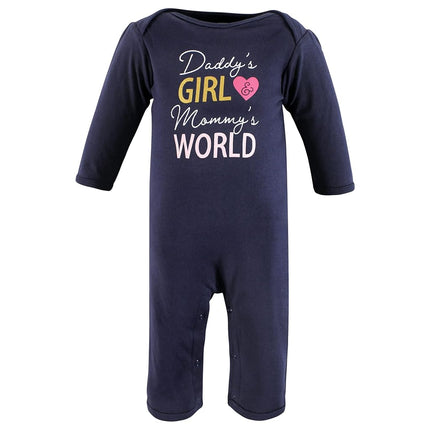 Hudson Baby baby-girls Cotton Coveralls, Love at First Sight, 6-9 Months
