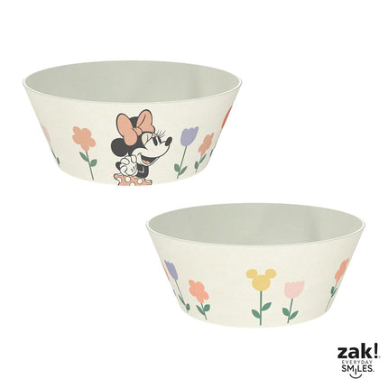 Zak Designs Disney Kids Dinnerware Set 3 Pieces, Durable and Sustainable Melamine Bamboo Plate, Bowl, and Tumbler are Perfect for Dinner Time with Family (Minnie Mouse)
