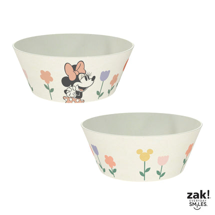 Juego de vajilla Zak Designs Disney para niños, 3 piezas, plato, tazón y vaso de melamina y bambú duraderos y sostenibles son perfectos para la hora de la cena en familia (Minnie Mouse)