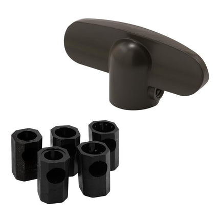 Prime-Line H 3894 Universal, Dark Brown Tee-Crank Casement Window Handle (2 Pack)