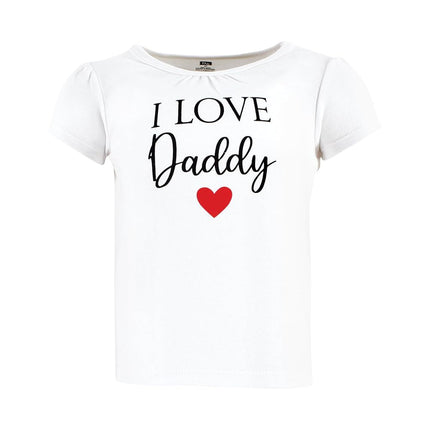 T-shirts bébé unisexe à manches courtes Hudson Baby, fille papa rouge noir, 3 ans