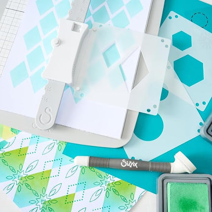 Sizzix Print and Pattern Starter Kit, Stencil & Stamp Tool Accessory, Grey