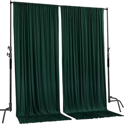 AK TRADING CO. 10 feet x 10 feet Black Polyester Backdrop Drapes Curtains Panels with Rod Pockets - Wedding Ceremony Party Home Window Decorations Hunter Green