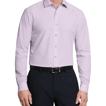 UNLISTED Men's Dress Shirt Big and Tall Solid, Lilac, 19" Neck 34"-35" Sleeve